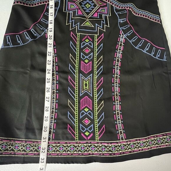 Flying Tomato Multicolor Embroidered Aztec Sleeveless Mini Dress Size Large - Picture 10 of 10